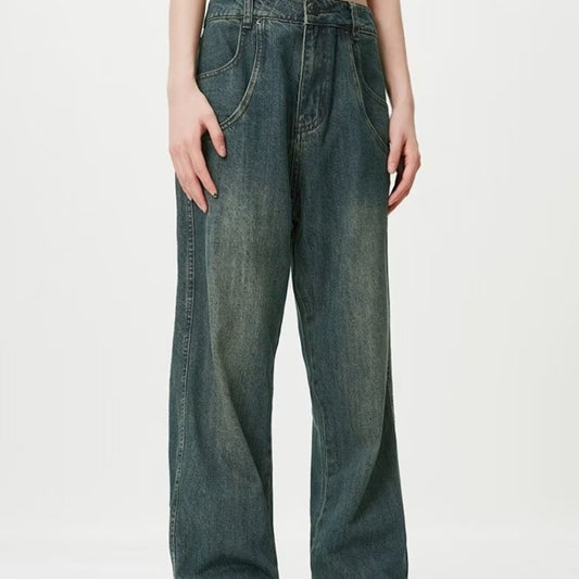 American High Street Casual Jeans Loose Nostalgia Blue Fashion Brand Retro Ladies